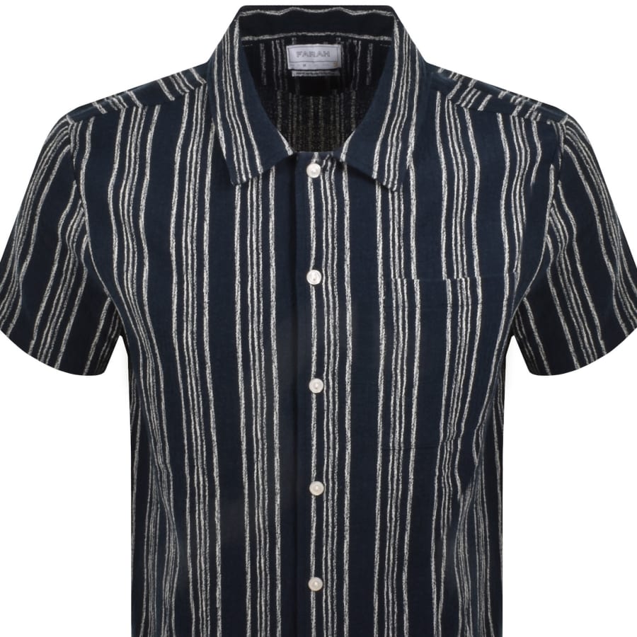 Image number 2 for Farah Simon Striped Shirt Navy