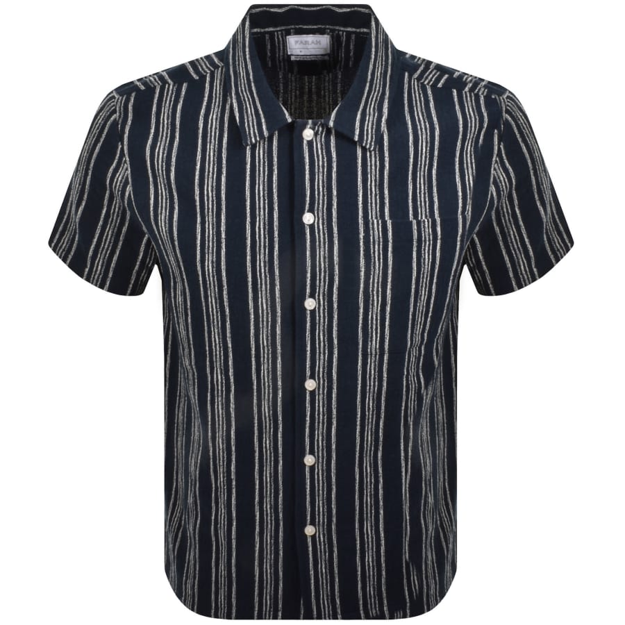 Image number 1 for Farah Simon Striped Shirt Navy