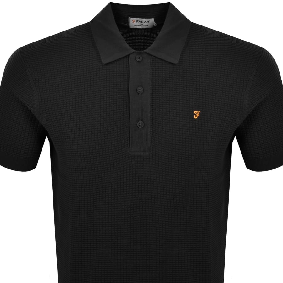 Image number 2 for Farah Thornley Knitted Polo Shirt Navy