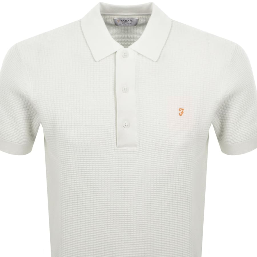 Image number 2 for Farah Thornley Knitted Polo Shirt Ecru