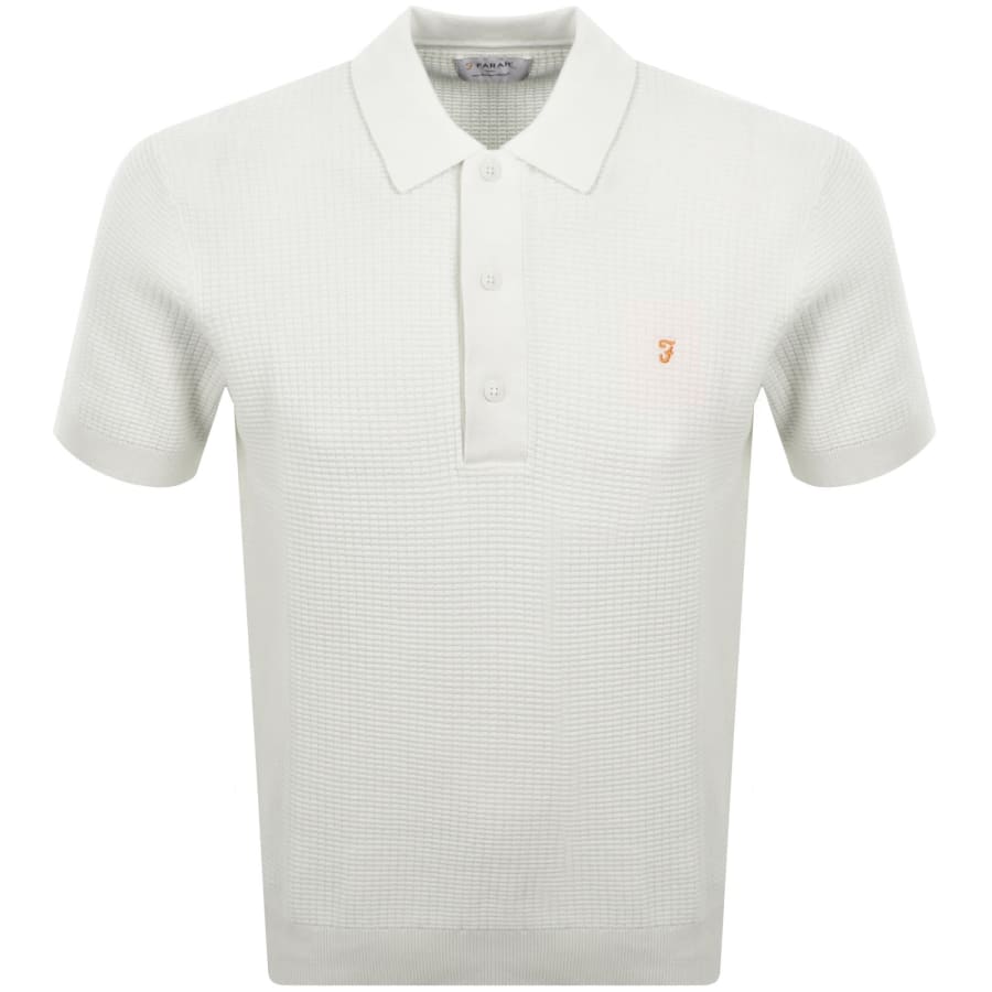 Image number 1 for Farah Thornley Knitted Polo Shirt Ecru