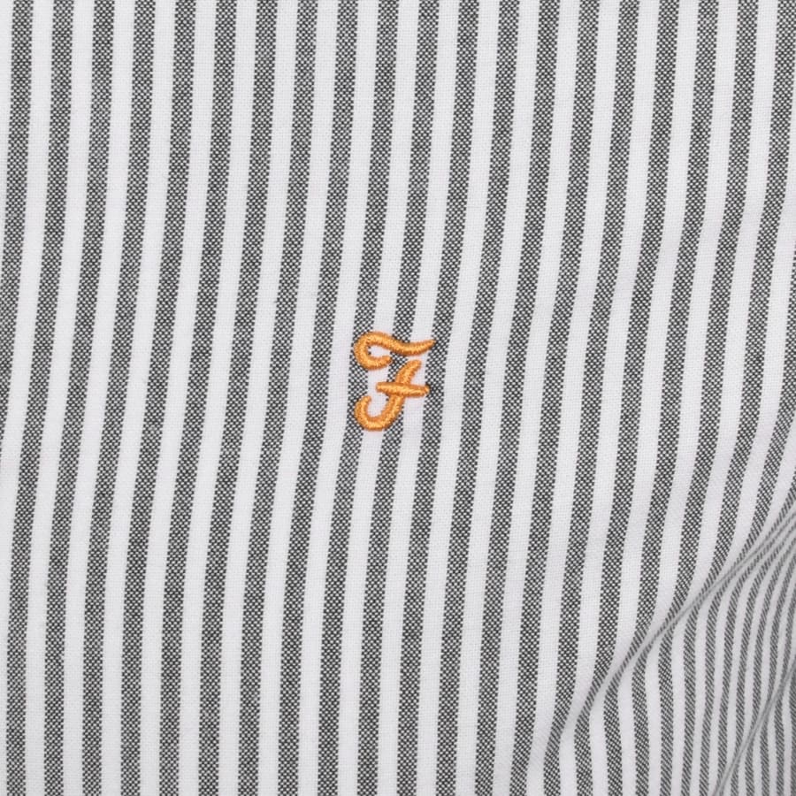 Image number 3 for Farah Brewer Stripe Long Sleeve Shirt Navy