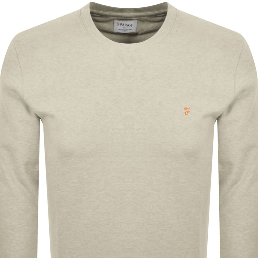 Image number 2 for Farah Tim New Crew Neck Sweatshirt Beige