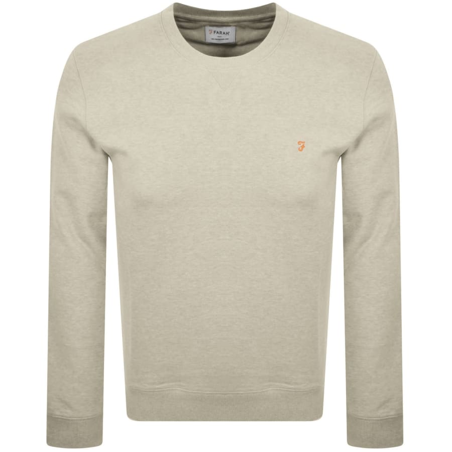 Image number 1 for Farah Tim New Crew Neck Sweatshirt Beige