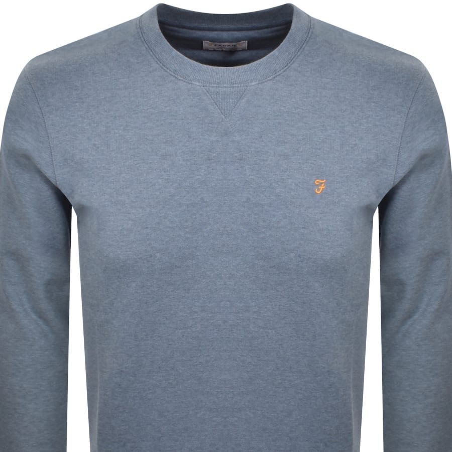 Image number 2 for Farah Tim New Crew Neck Sweatshirt Blue