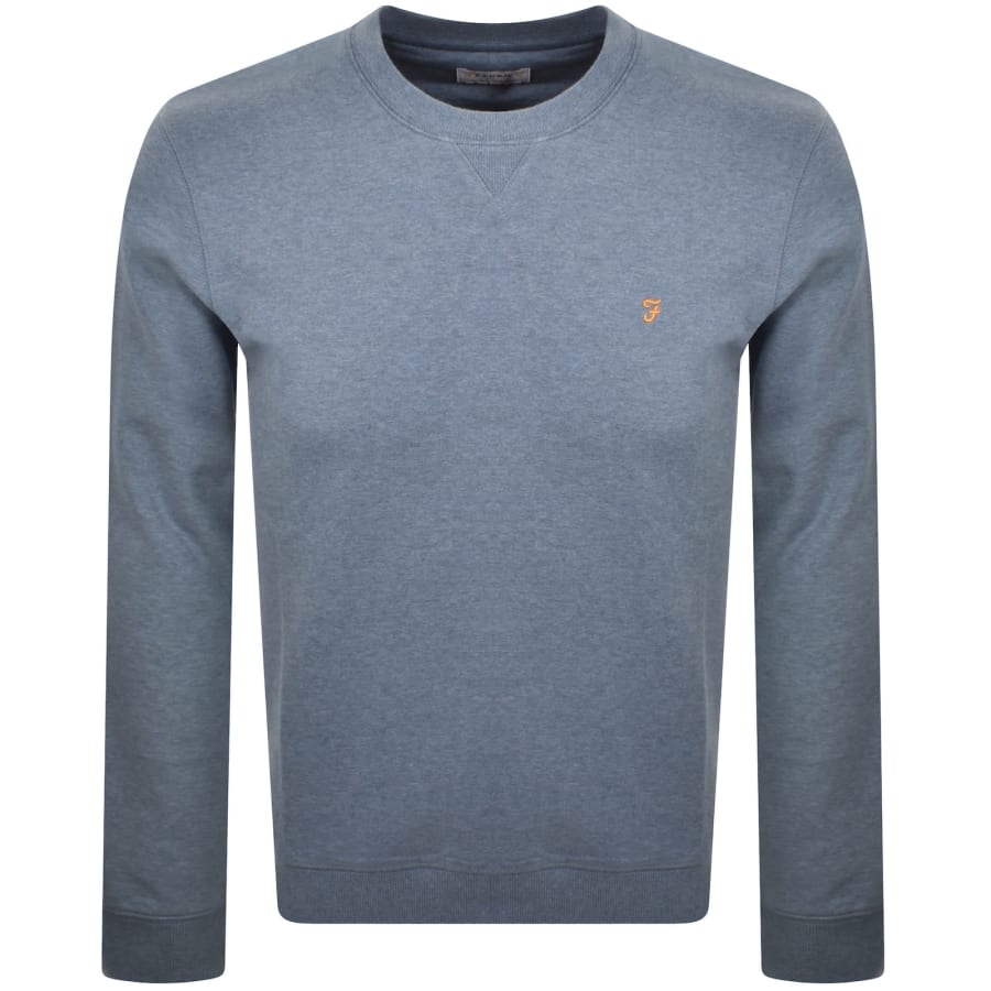 Image number 1 for Farah Tim New Crew Neck Sweatshirt Blue