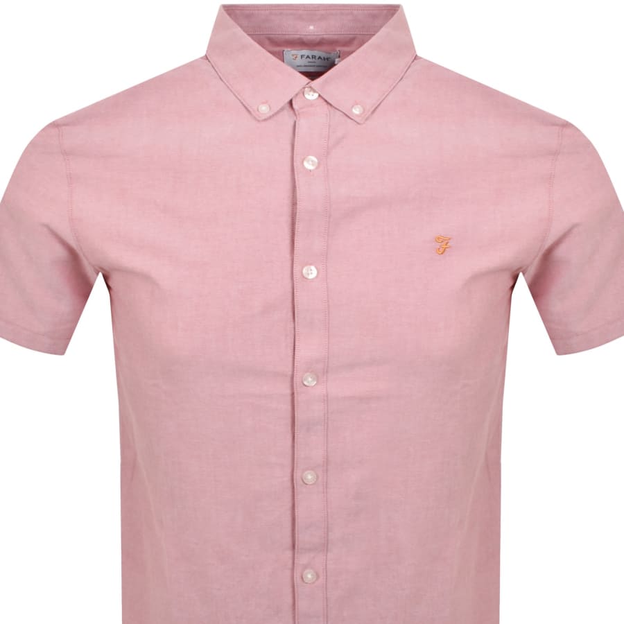 Image number 2 for Farah Brewer Slim Short Sleeve Shirt Red