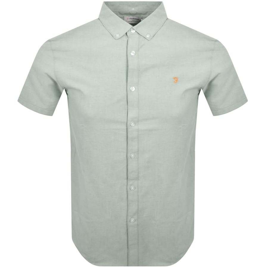 Image number 1 for Farah Brewer Slim Short Sleeve Shirt Green