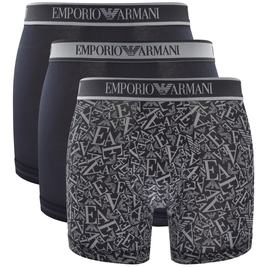 Image number 1 for Emporio Armani 3 Pack Boxer Briefs Navy