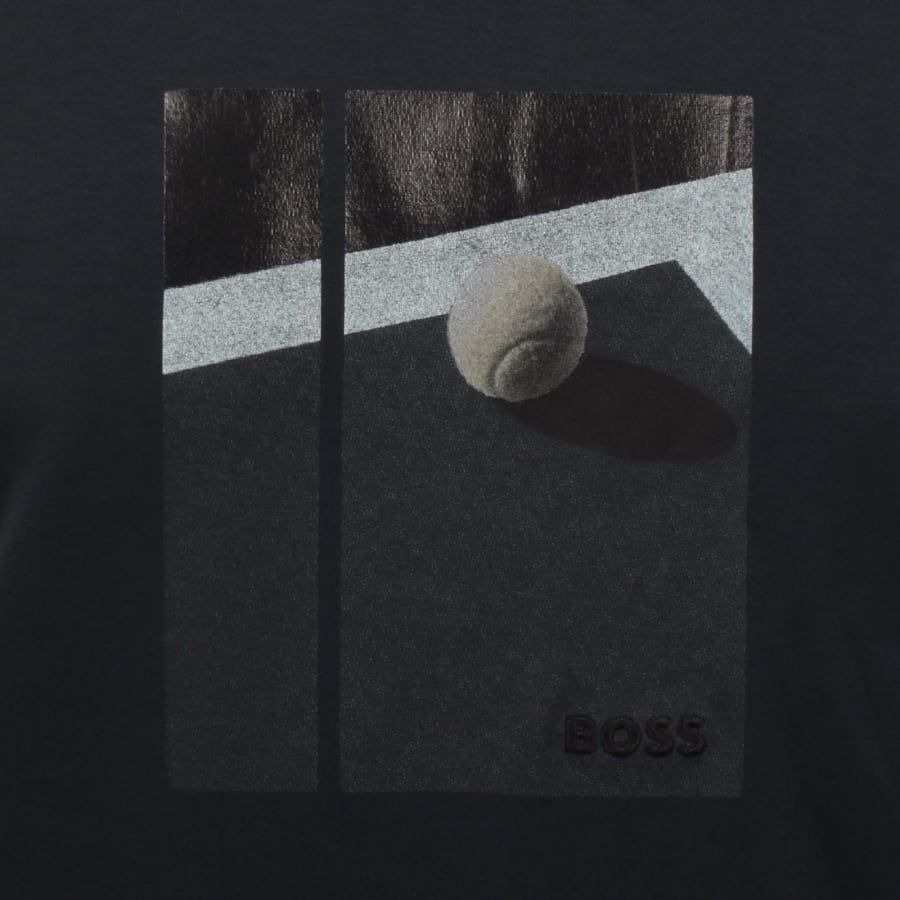 Image number 3 for BOSS Tennis Artwork Relaxed T Shirt Dark Blue