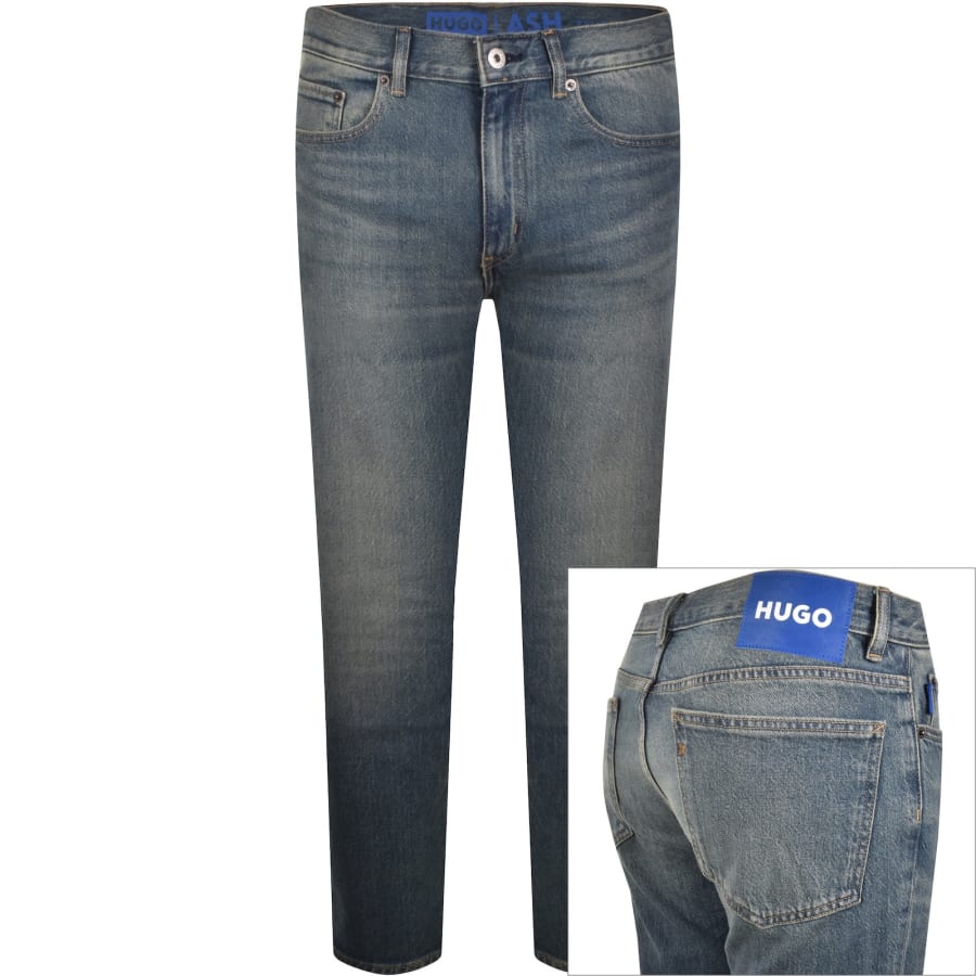 Image number 1 for HUGO Blue Slim Fit Ash Medium Blue Jeans