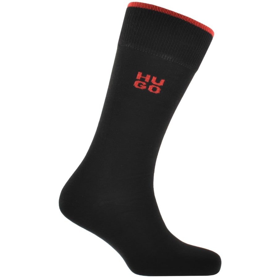 Image number 3 for HUGO 4 Pack Socks Black