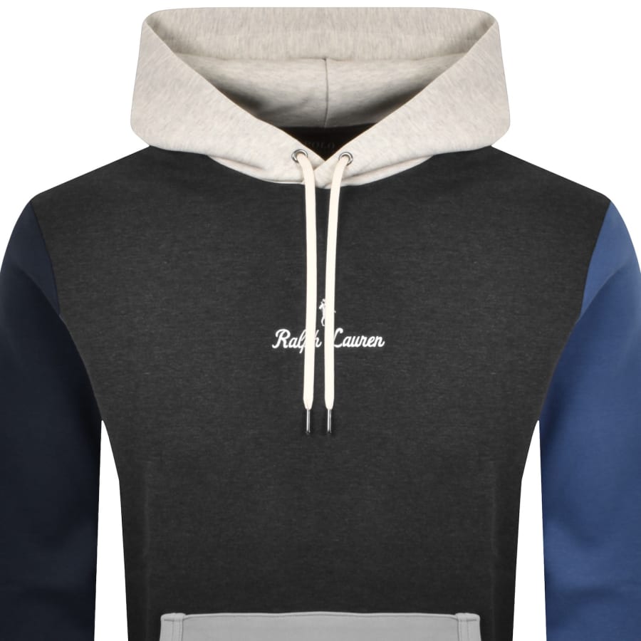 Image number 2 for Ralph Lauren Colour Block Hoodie Grey
