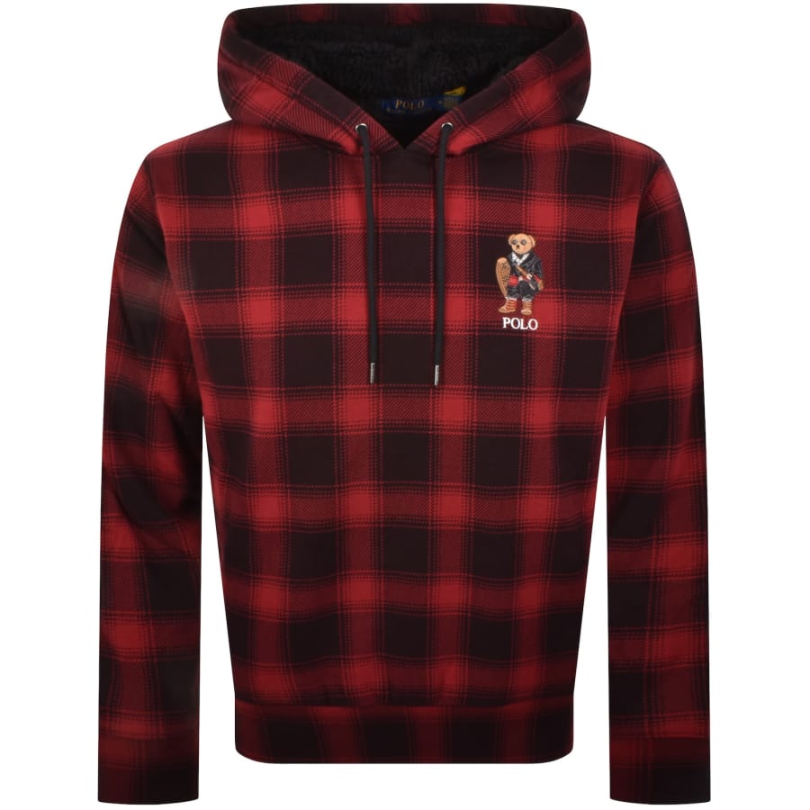 Image number 1 for Ralph Lauren Holiday Bear Hoodie Red
