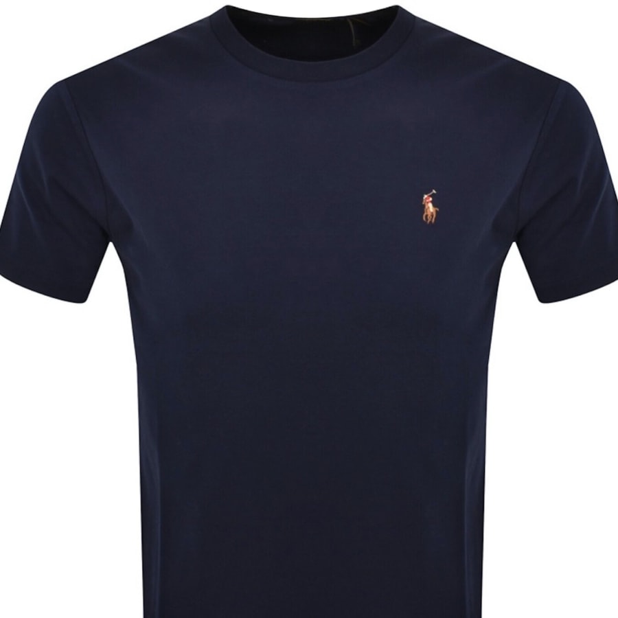 Image number 2 for Ralph Lauren Pima Crew Neck T Shirt Navy