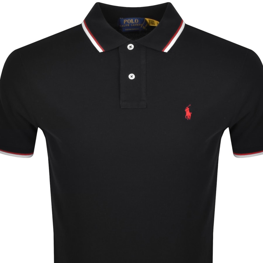 Image number 2 for Ralph Lauren Twin Tipped Polo T Shirt Black