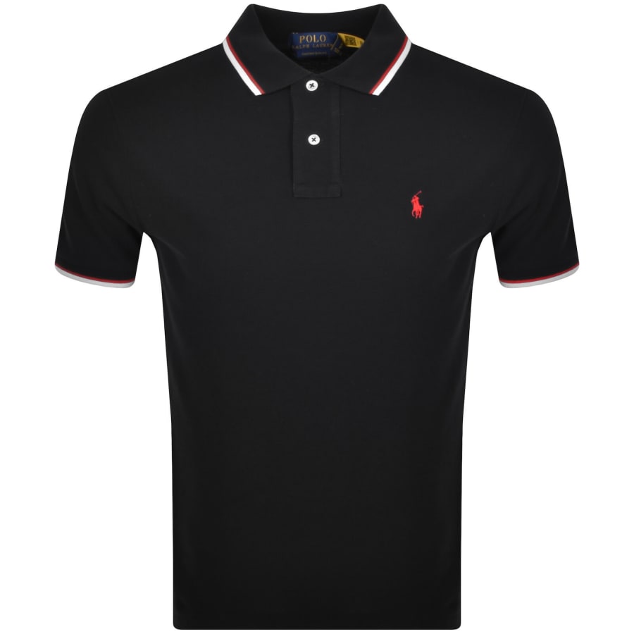Image number 1 for Ralph Lauren Twin Tipped Polo T Shirt Black