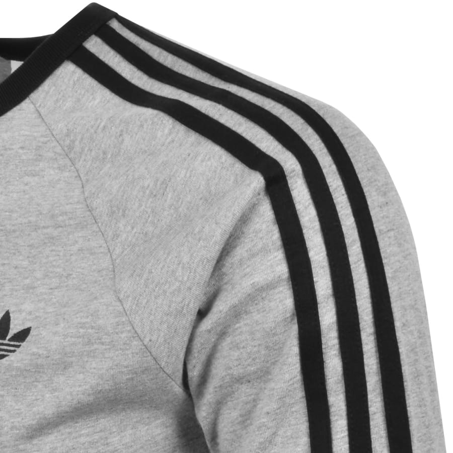 Image number 4 for adidas Three Stripes T Shirt Grey