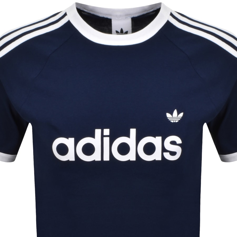 Image number 2 for adidas Originals 3 Stripes Ringer T Shirt Navy