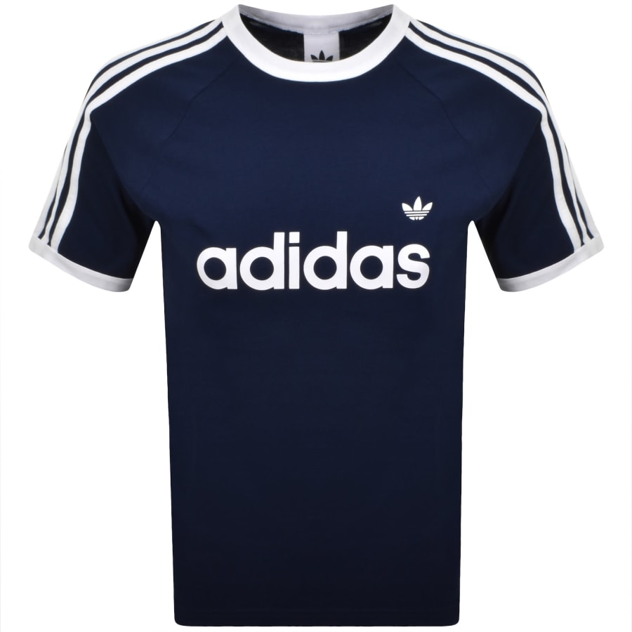 Image number 1 for adidas Originals 3 Stripes Ringer T Shirt Navy