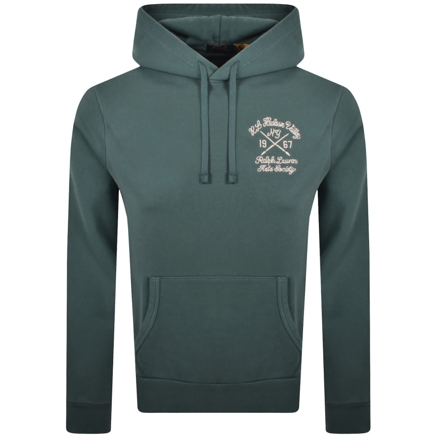 Image number 2 for Ralph Lauren Embroidered Hoodie Charter Green