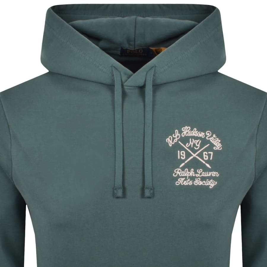 Image number 3 for Ralph Lauren Embroidered Hoodie Charter Green