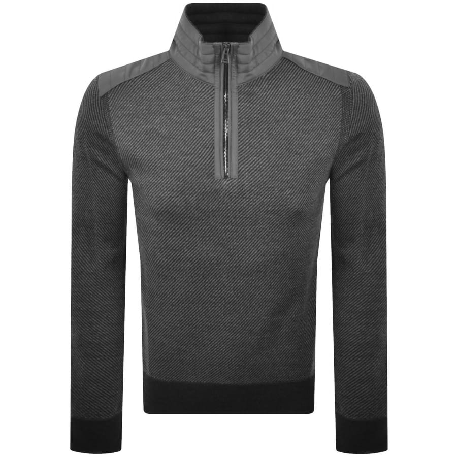 Image number 2 for Belstaff Kilmington Quarter Zip Jumper Grey
