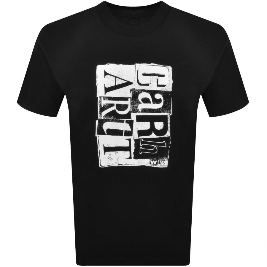 Image number 1 for Carhartt WIP Moving Letterpress T Shirt Black