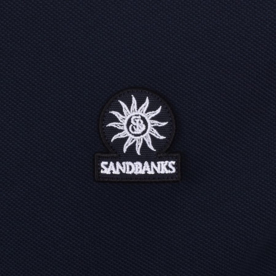 Image number 3 for Sandbanks Badge Zip Polo Shirt Navy