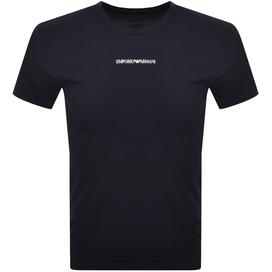 Image number 2 for Emporio Armani 2 Pack Logo T Shirts Navy