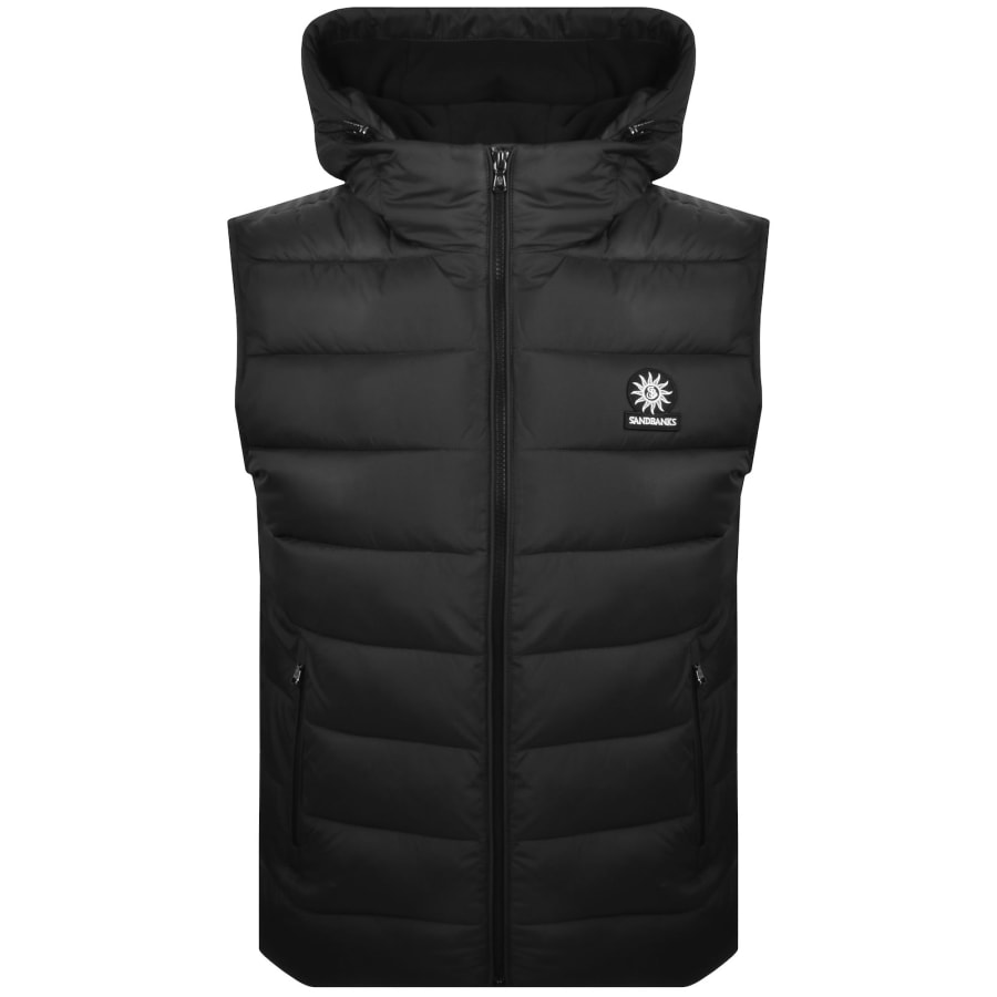 Image number 1 for Sandbanks Hooded Puffer Gilet Black