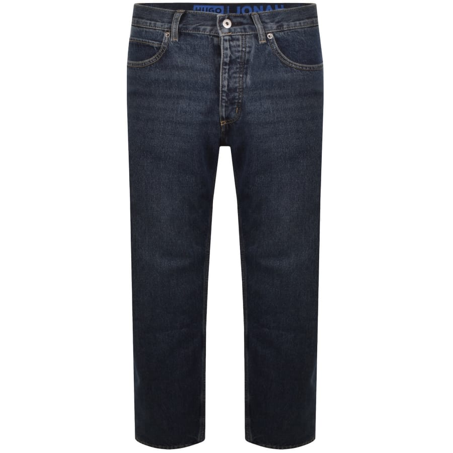 Image number 2 for HUGO Blue Straight Fit Jonah Jeans Navy