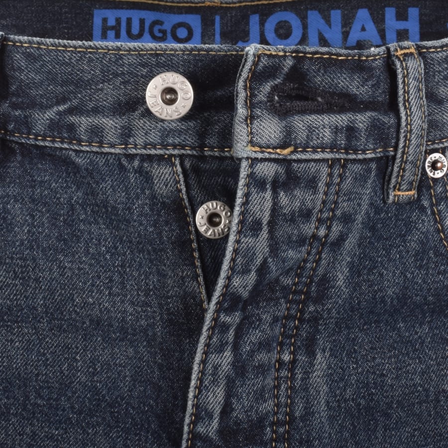 Image number 5 for HUGO Blue Straight Fit Jonah Jeans Navy
