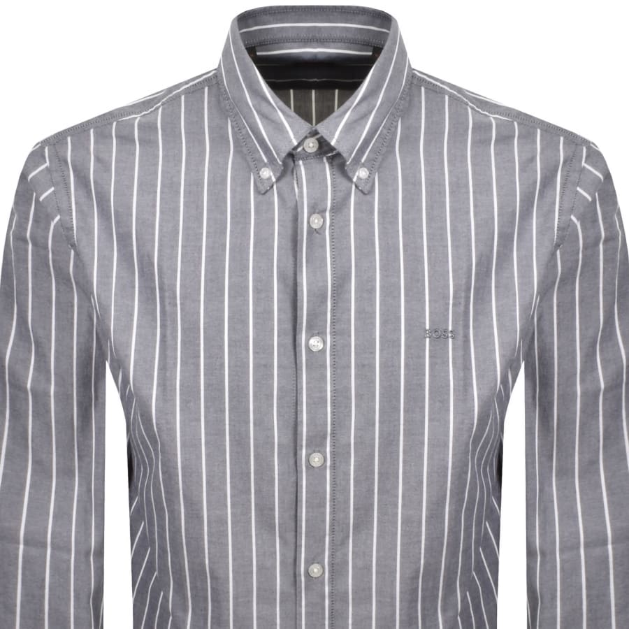 Image number 2 for BOSS Ricoplus Long Sleeved Shirt Dark Blue