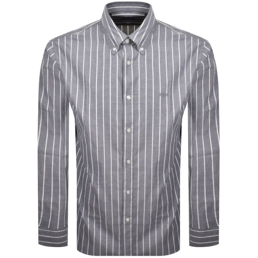 Image number 1 for BOSS Ricoplus Long Sleeved Shirt Dark Blue