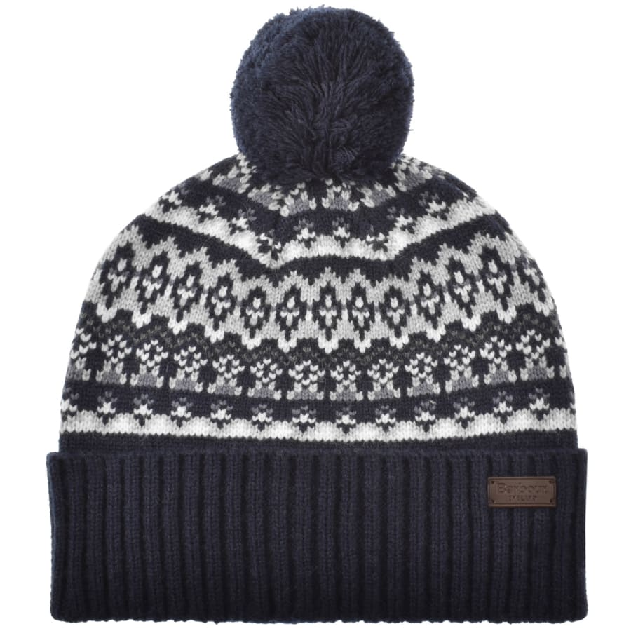 Image number 1 for Barbour Marlow Pom Beanie Hat Navy