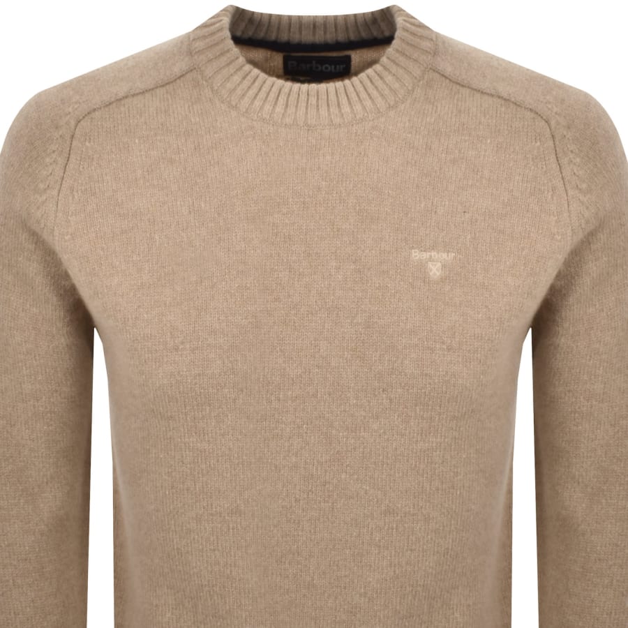 Image number 2 for Barbour Grangetown Merino Knit Jumper Brown