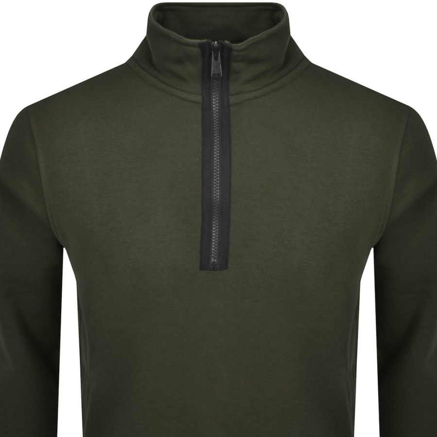 Image number 3 for Barbour International Half Zip Sweatshirt Green