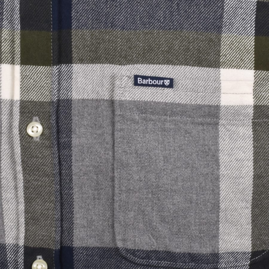 Image number 3 for Barbour Folley Checked Tailored Shirt Grey