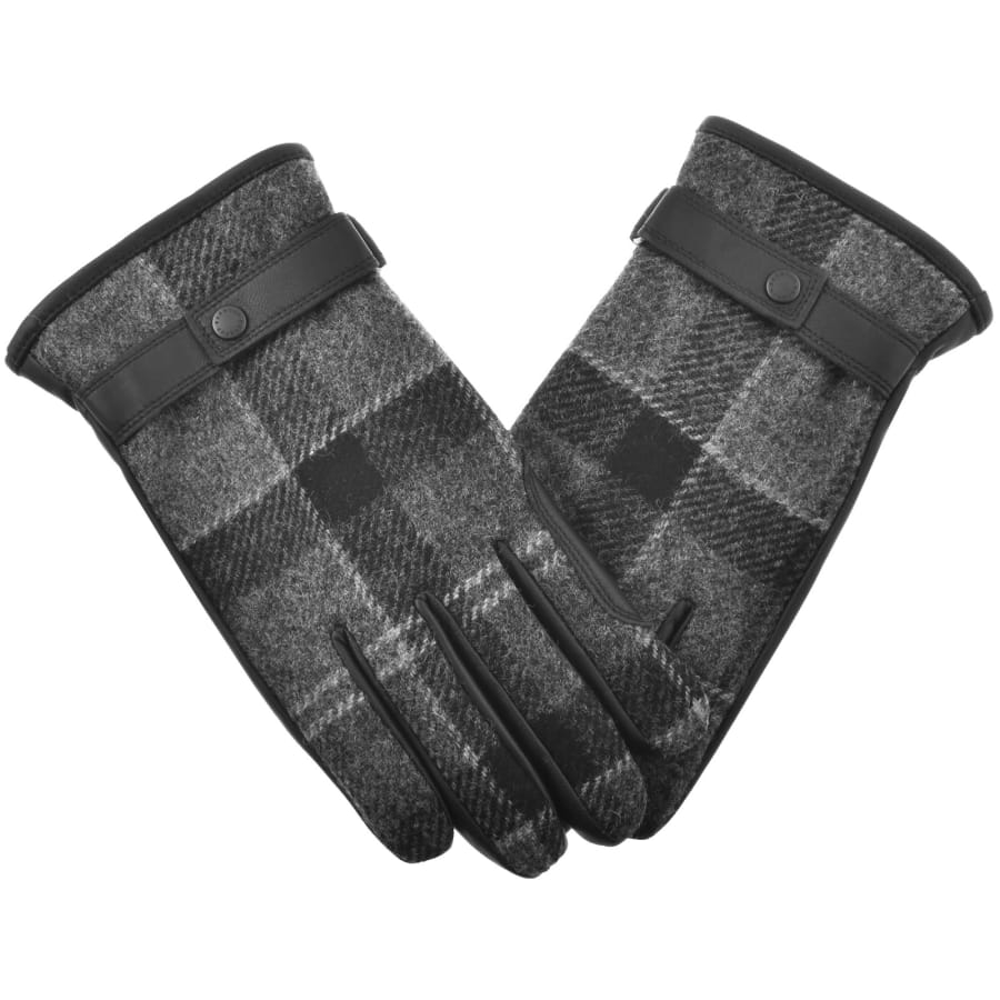 Image number 3 for Barbour Newbrough Tartan Gloves Black
