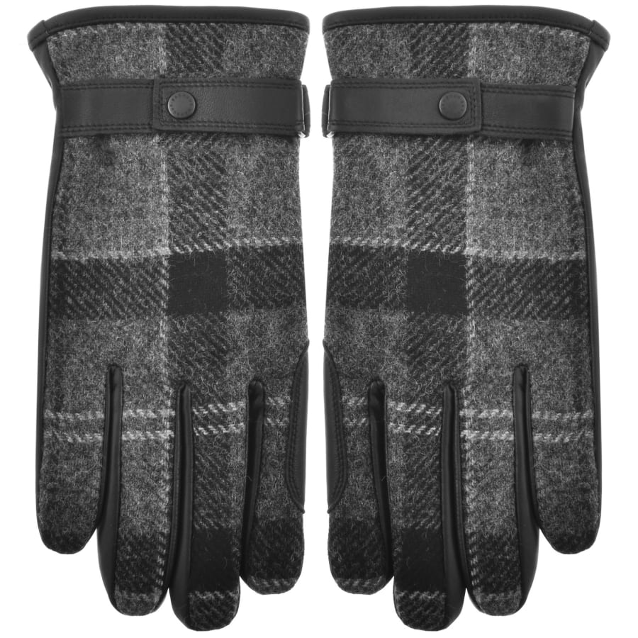 Image number 1 for Barbour Newbrough Tartan Gloves Black