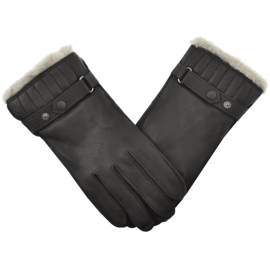 Image number 3 for Barbour Leather Utility Gloves Black