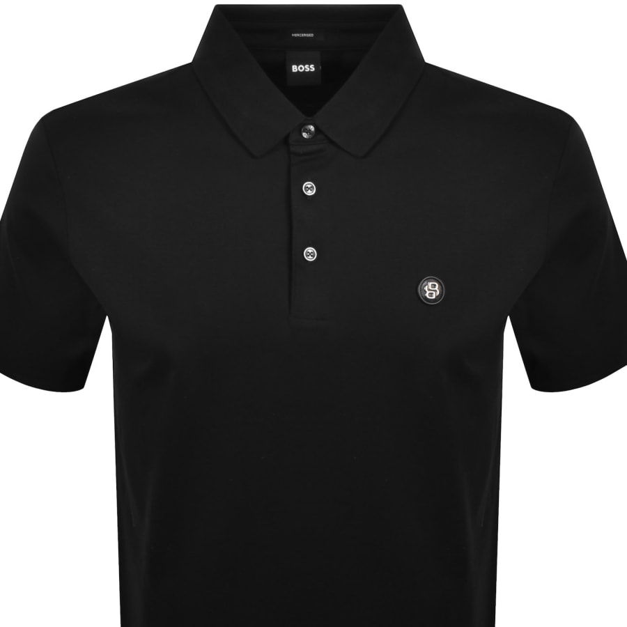 Image number 2 for BOSS Mercerised Cotton Polo T Shirt Black