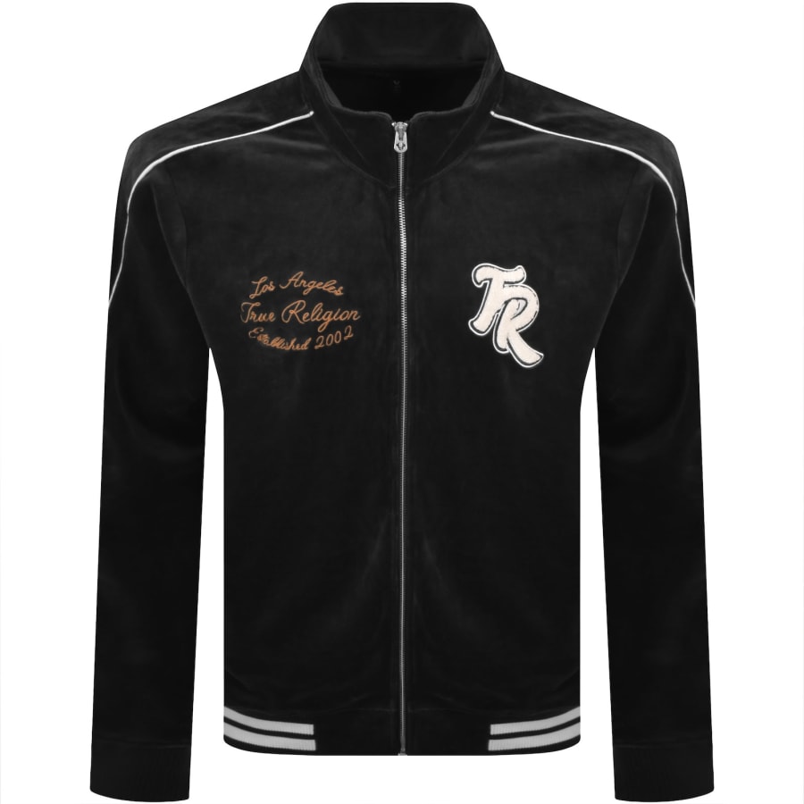 Image number 1 for True Religion Velour Track Jacket Black