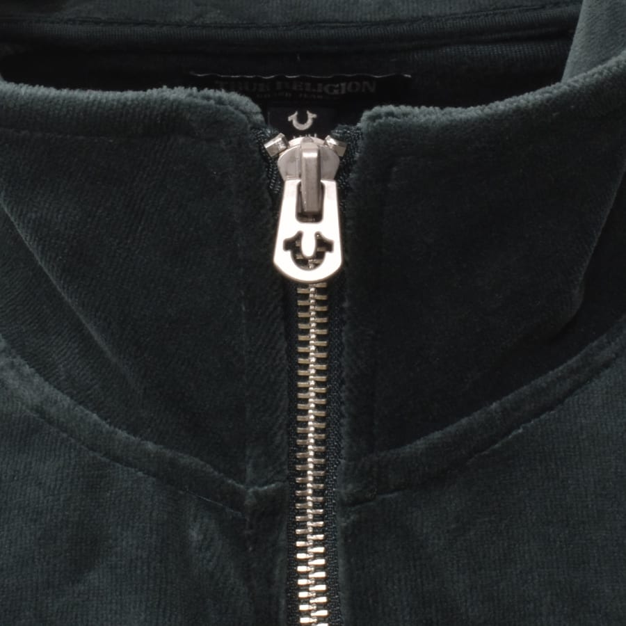 Image number 4 for True Religion Velour Track Jacket Green