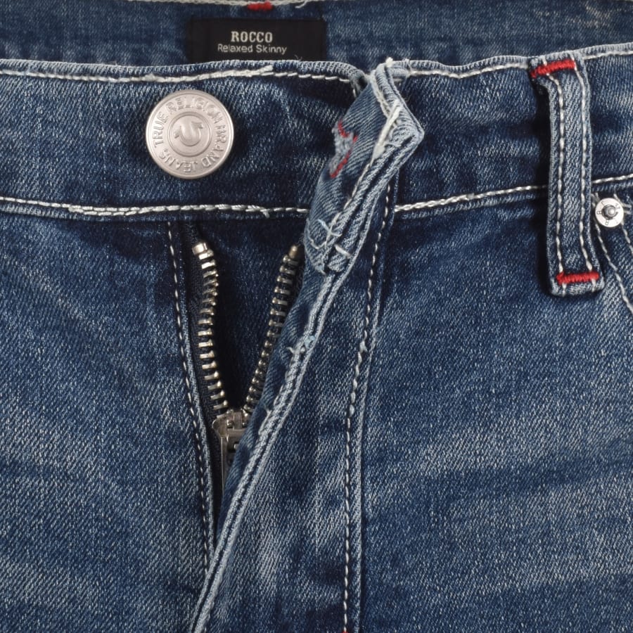 Image number 5 for True Religion Rocco Moto Denim Jeans Blue