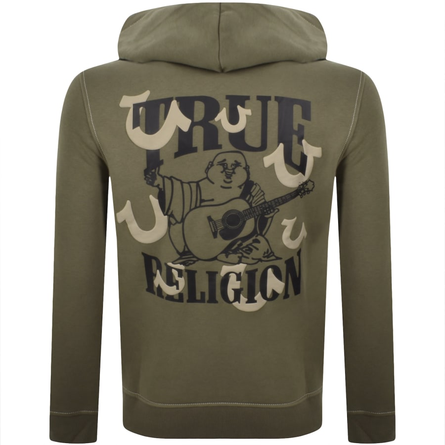 Image number 5 for True Religion Arch Logo Zip Hoodie Green