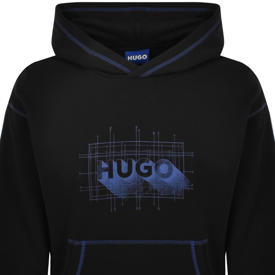 Image number 2 for HUGO Blue Nothalium Hoodie Black