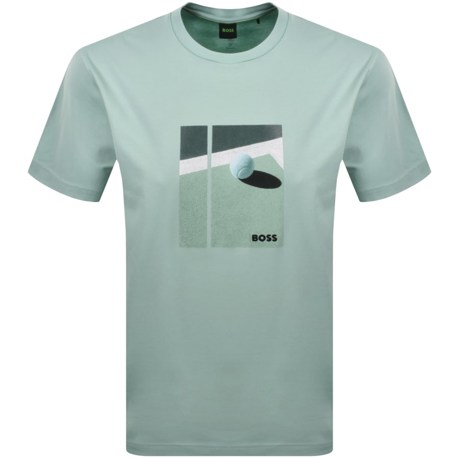 Image number 1 for BOSS Tennis Artwork Relaxed T Shirt Blue