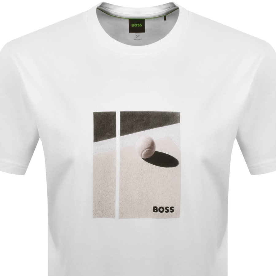 Image number 2 for BOSS Tennis Artwork Relaxed T Shirt White